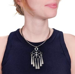 Modernistische Vintage David Andersen Sterlingsilber-Halskette mit Anhänger, Vintage