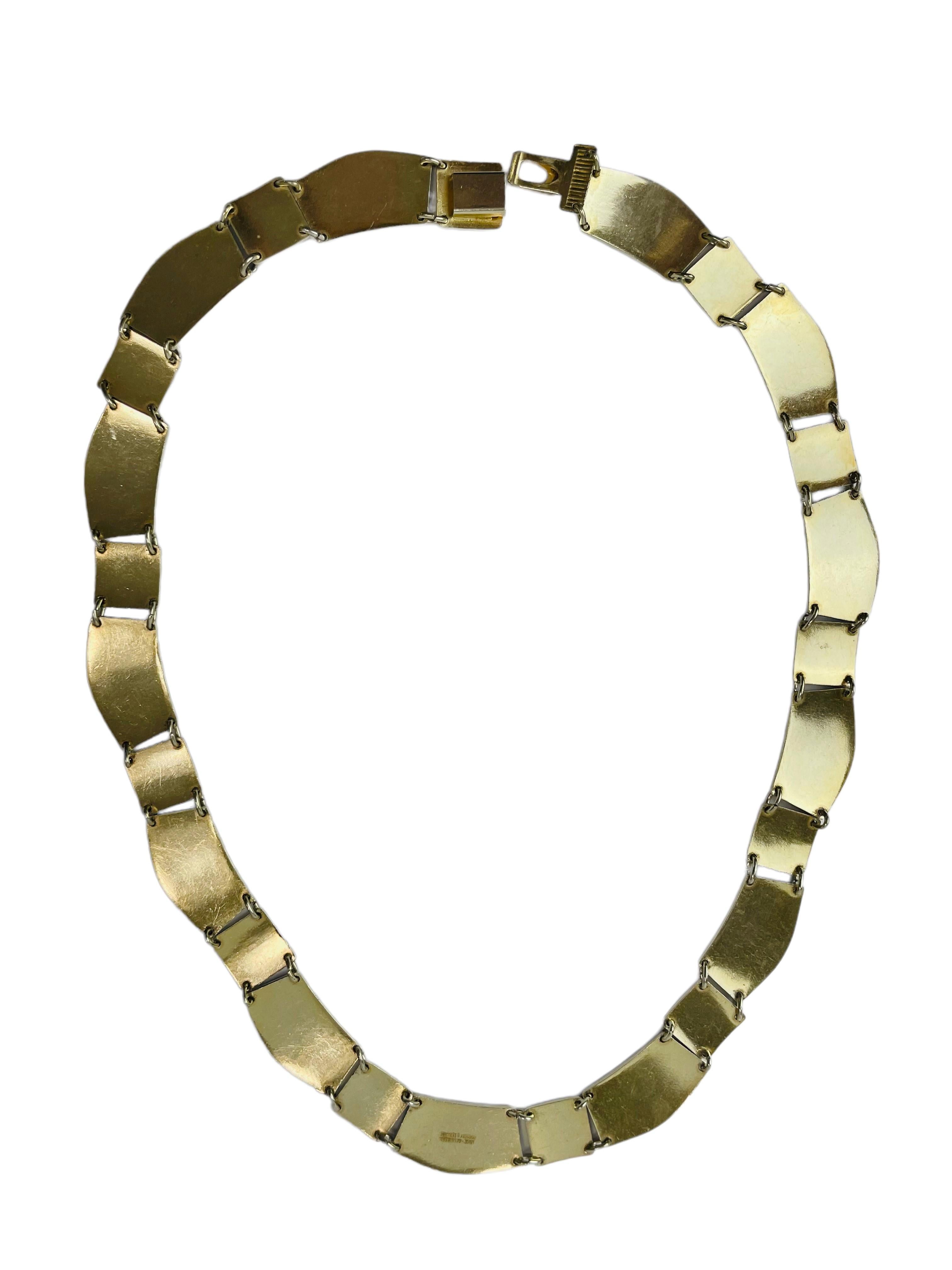 Vintage David Anderson Norwegian Sterling & Guilloche Enamel Necklace In Excellent Condition In Eagan, MN