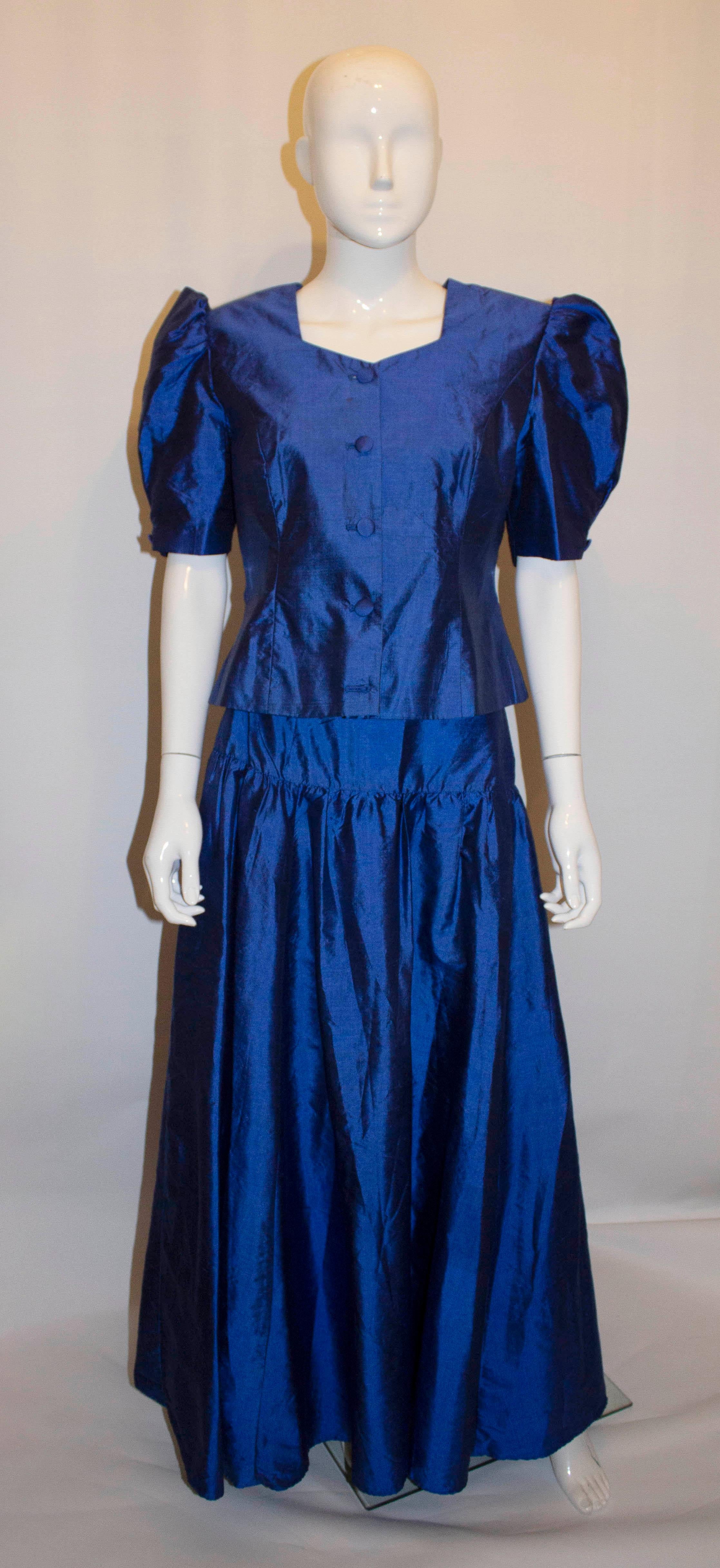 Gonna e giacca di seta vintage David Brown In condizioni buone in vendita a London, GB
