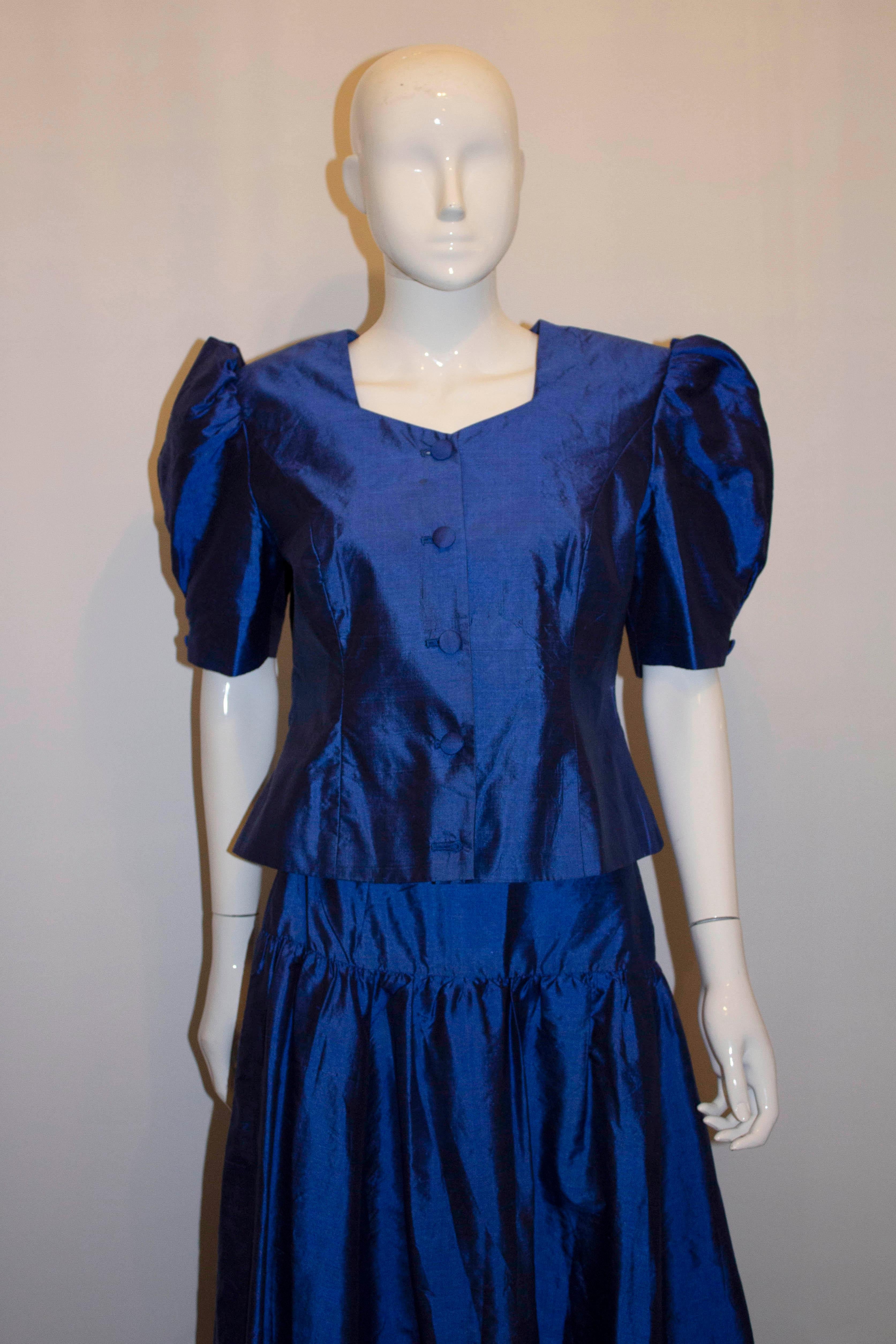 Donna Gonna e giacca di seta vintage David Brown in vendita