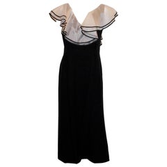 Abito da sera vintage di David Butler con balze in organza