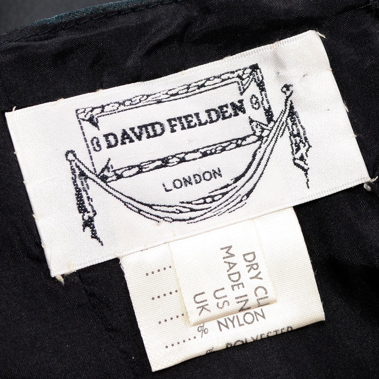 Vintage David Fielden London Silk Short Strapless Little Black Poof Dress 1