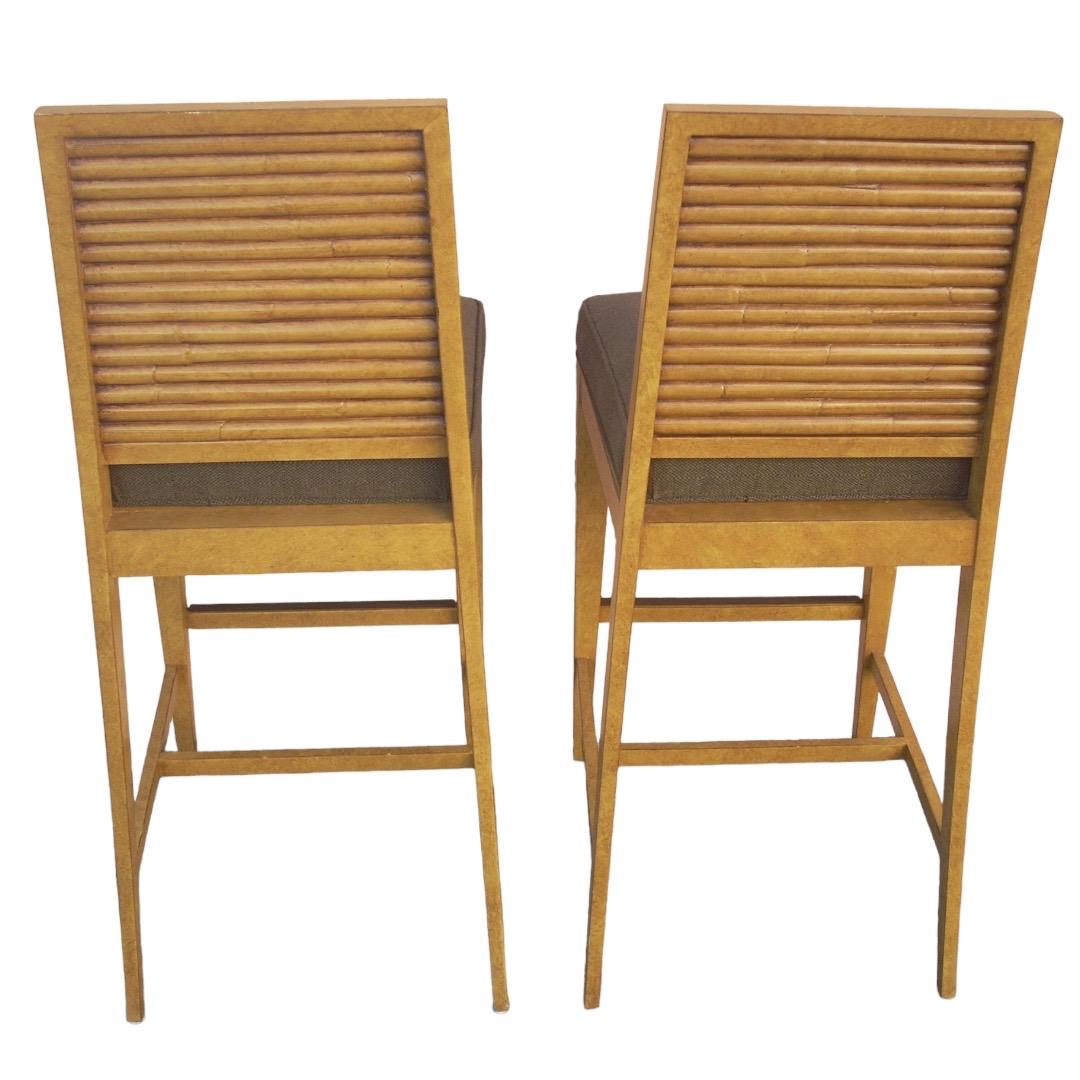 Fabric Vintage David Francis Contemporary Bar Stools, Pair For Sale