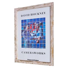 Vintage David Hockney Exhibition Poster in Antique Frame, England, 1982