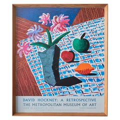 Vintage David Hockney 'Still Life with Flowers' Exhibition Poster, 1988