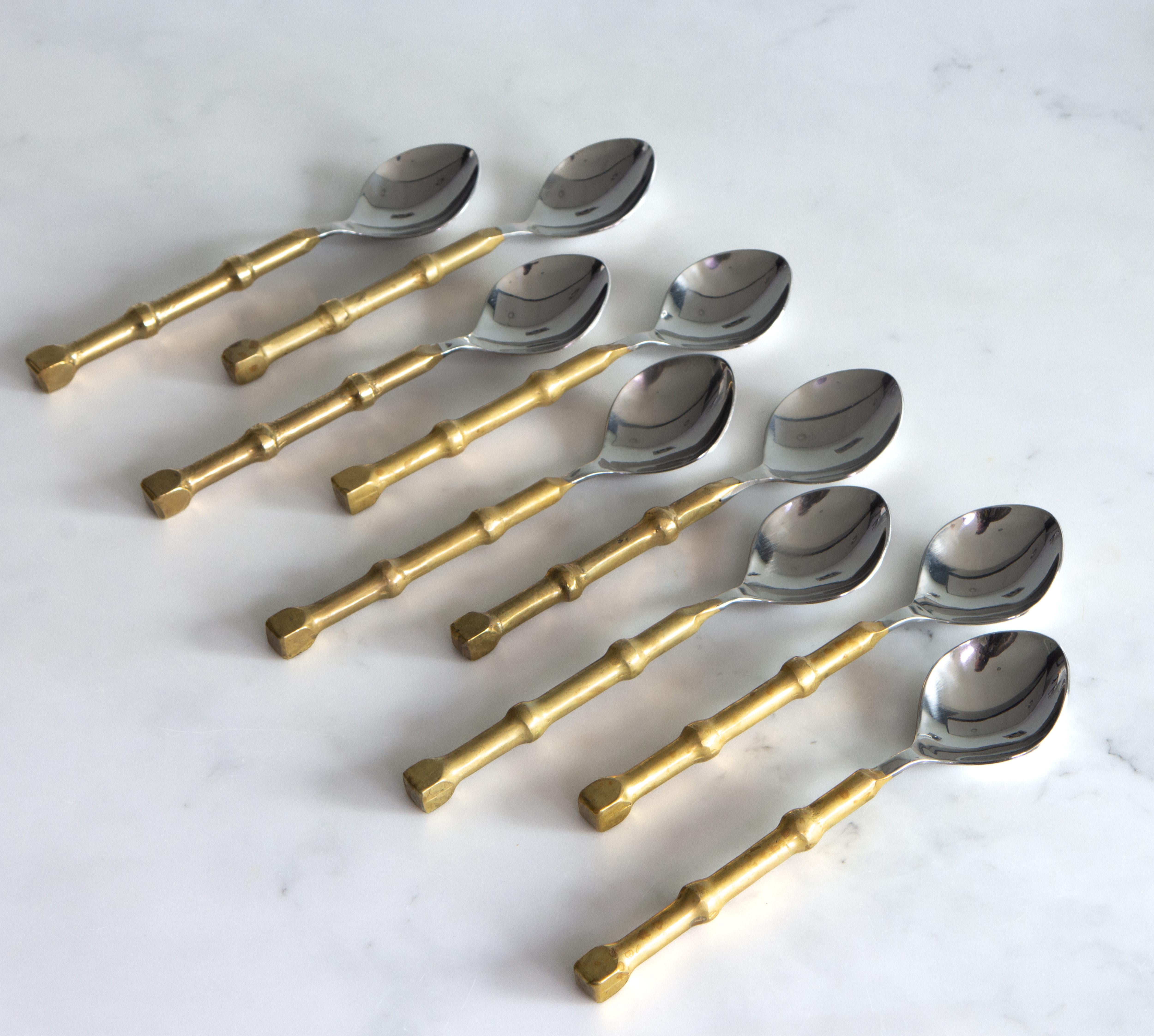 Brass  Vintage David Marshall 57 Piece Cutlery Group Set 1970s Flatware Brutalism For Sale