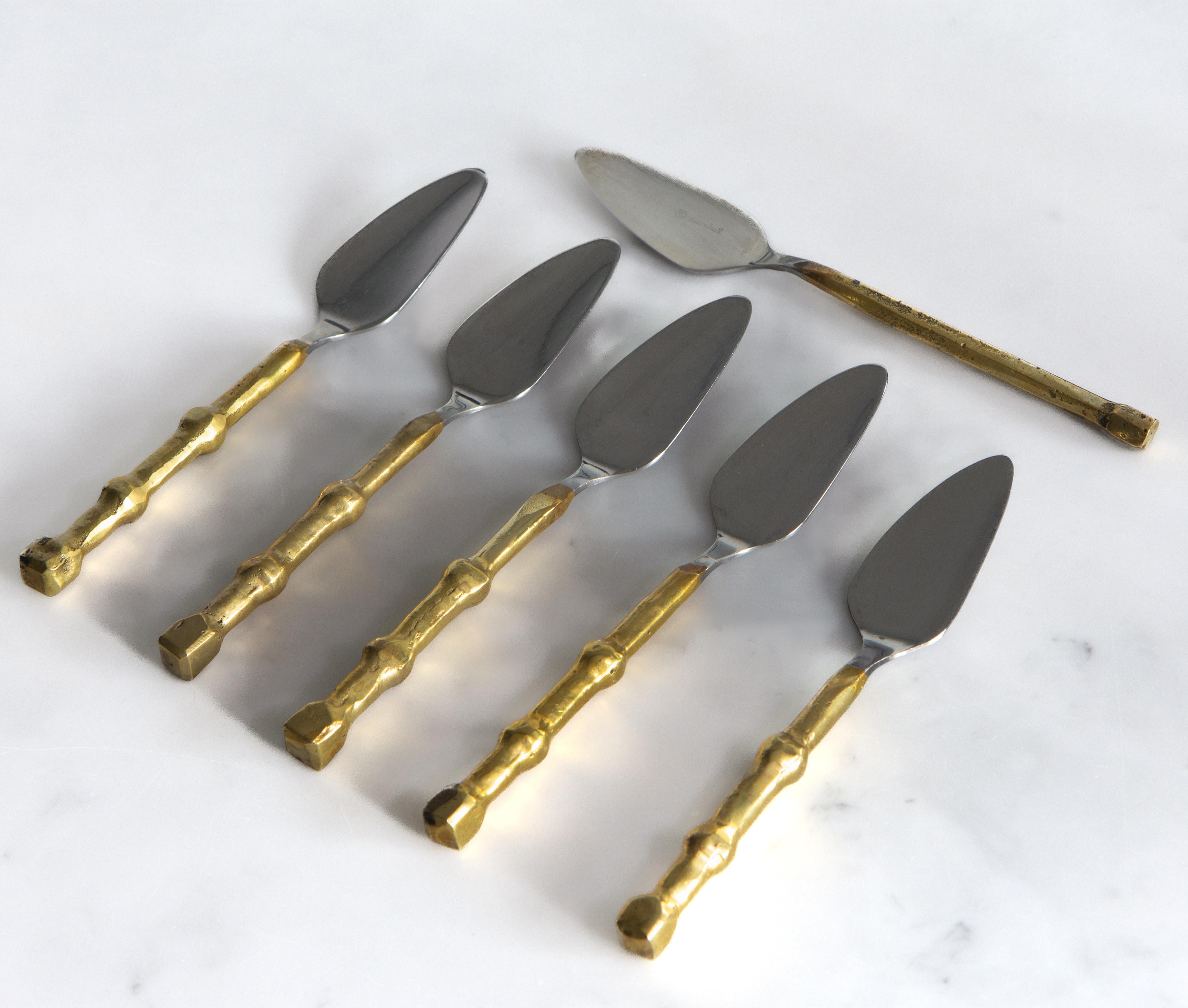  Vintage David Marshall 57 Piece Cutlery Group Set 1970s Flatware Brutalism For Sale 4