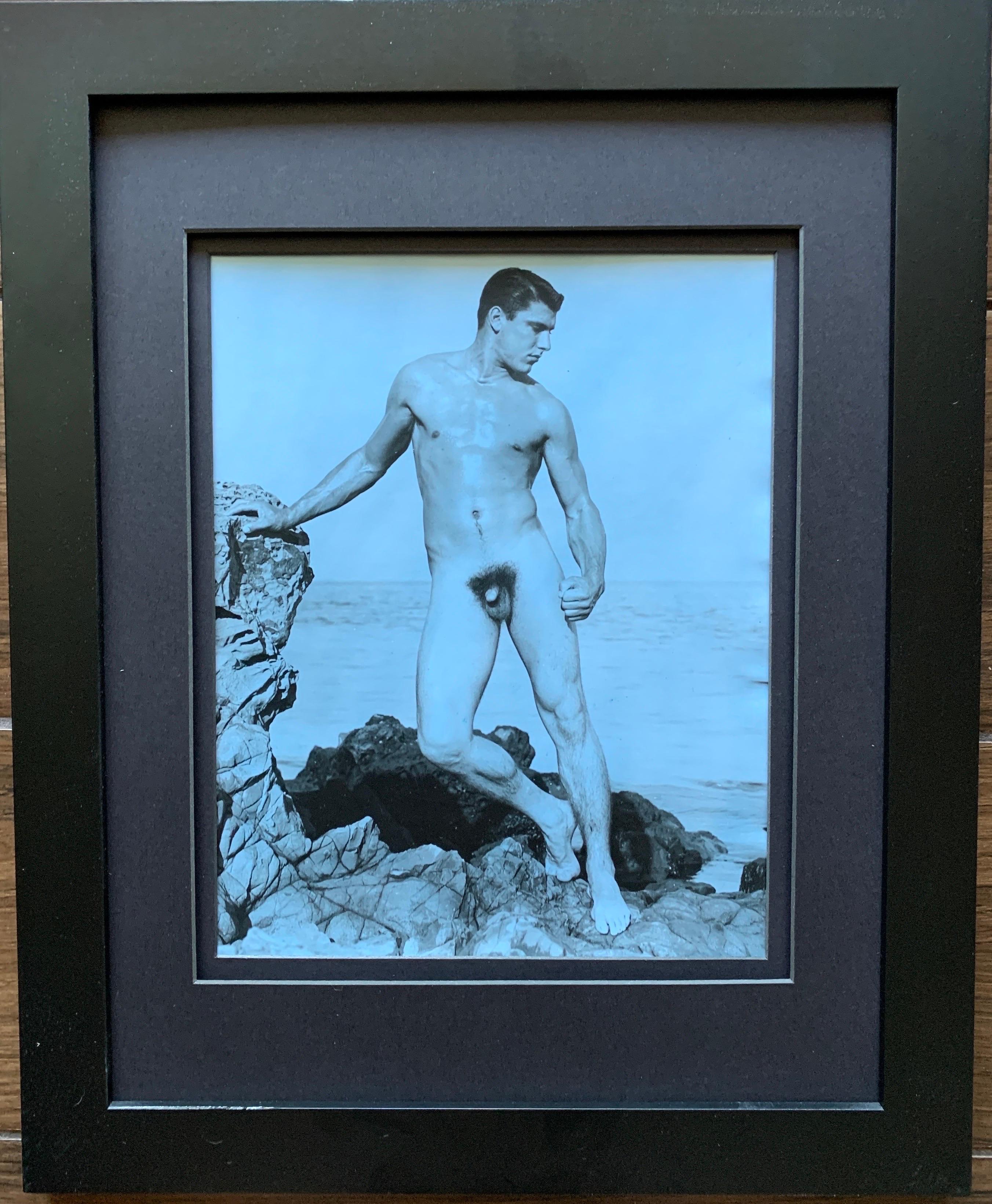 Mid-Century Modern Vintage David Martin of San Fransisco Original Male Nude Tinted Photograph 