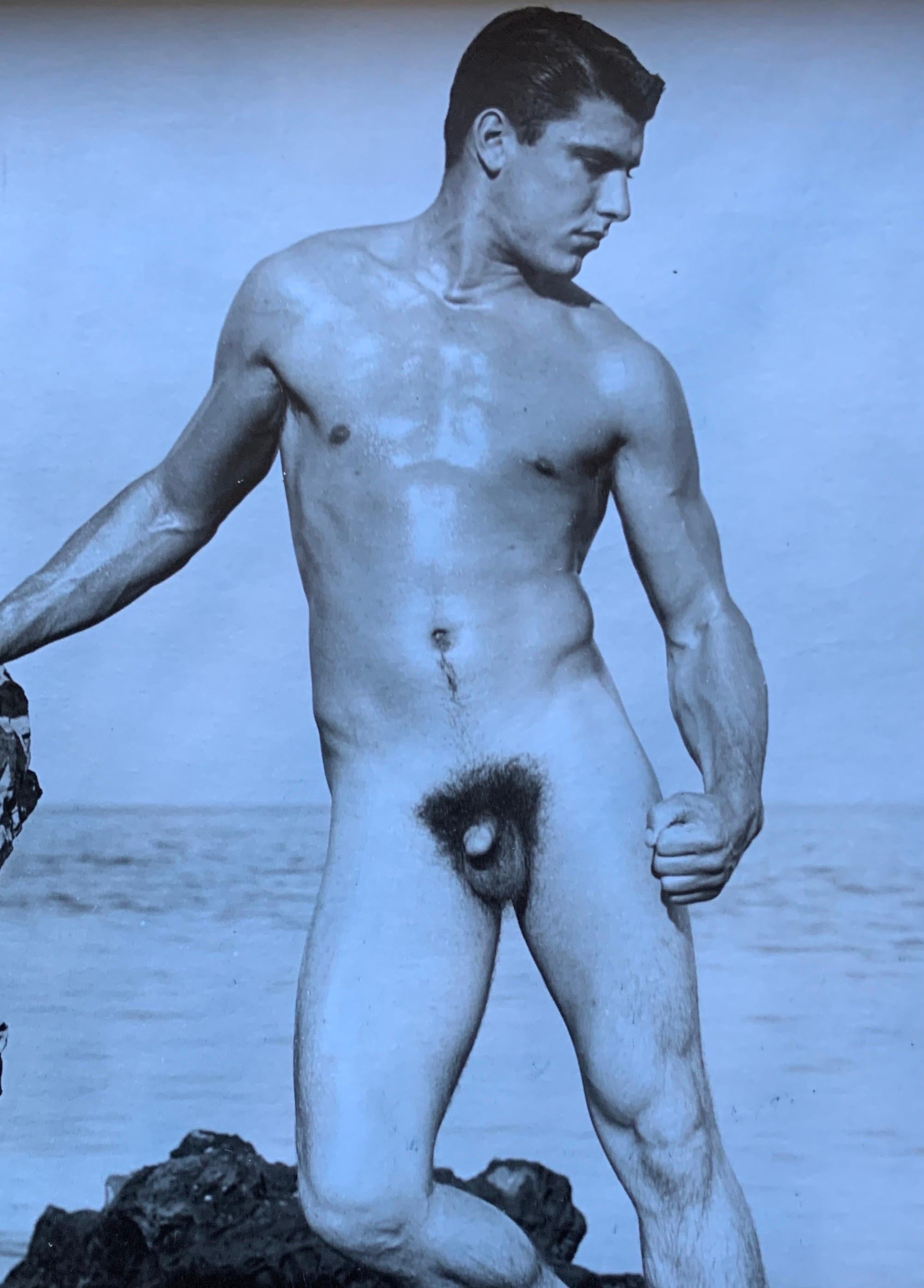 Hand-Crafted Vintage David Martin of San Fransisco Original Male Nude Tinted Photograph 
