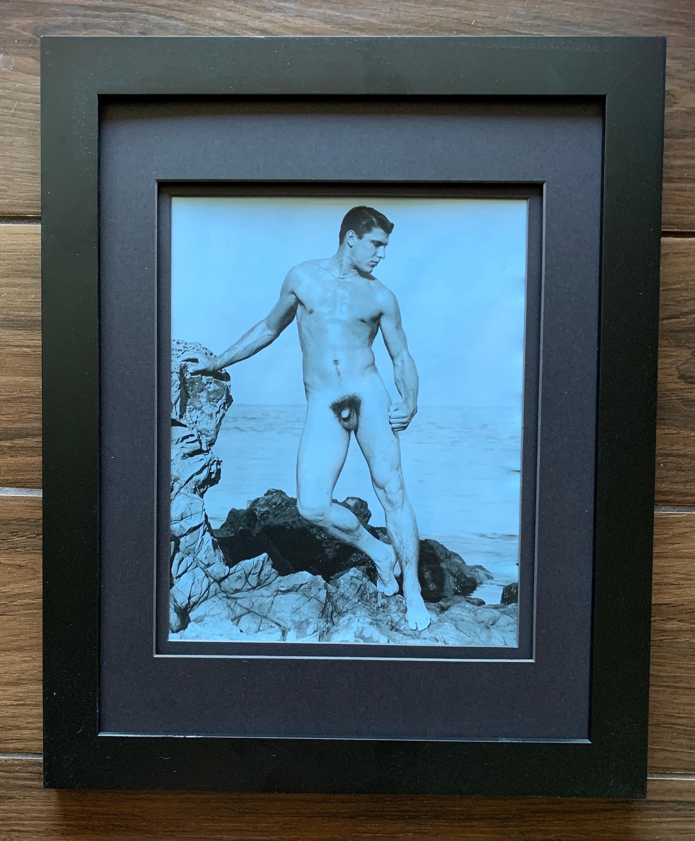 Vintage David Martin of San Fransisco Original Male Nude Tinted Photograph  In Good Condition In Palm Springs, CA