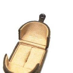 Vintage David Morris London Ring Box, Brown Suede