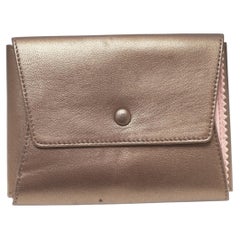 Astuccio da viaggio vintage per gioielli David Morris, in pelle color bronzo