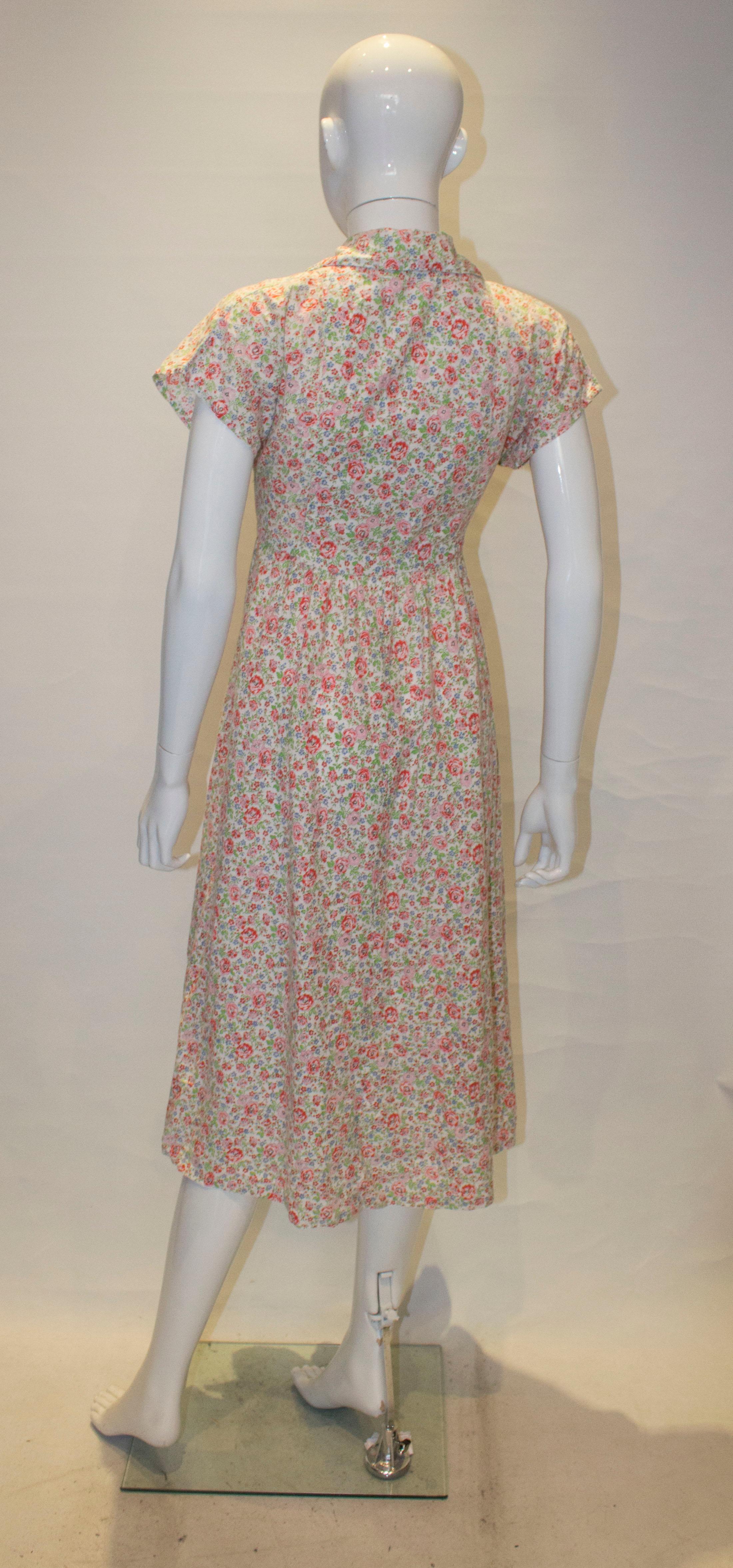 Vintage David Silverman Cotton Dress In Good Condition For Sale In London, GB