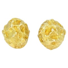 Vintage David Webb 18k Gold Dome Clip Earrings