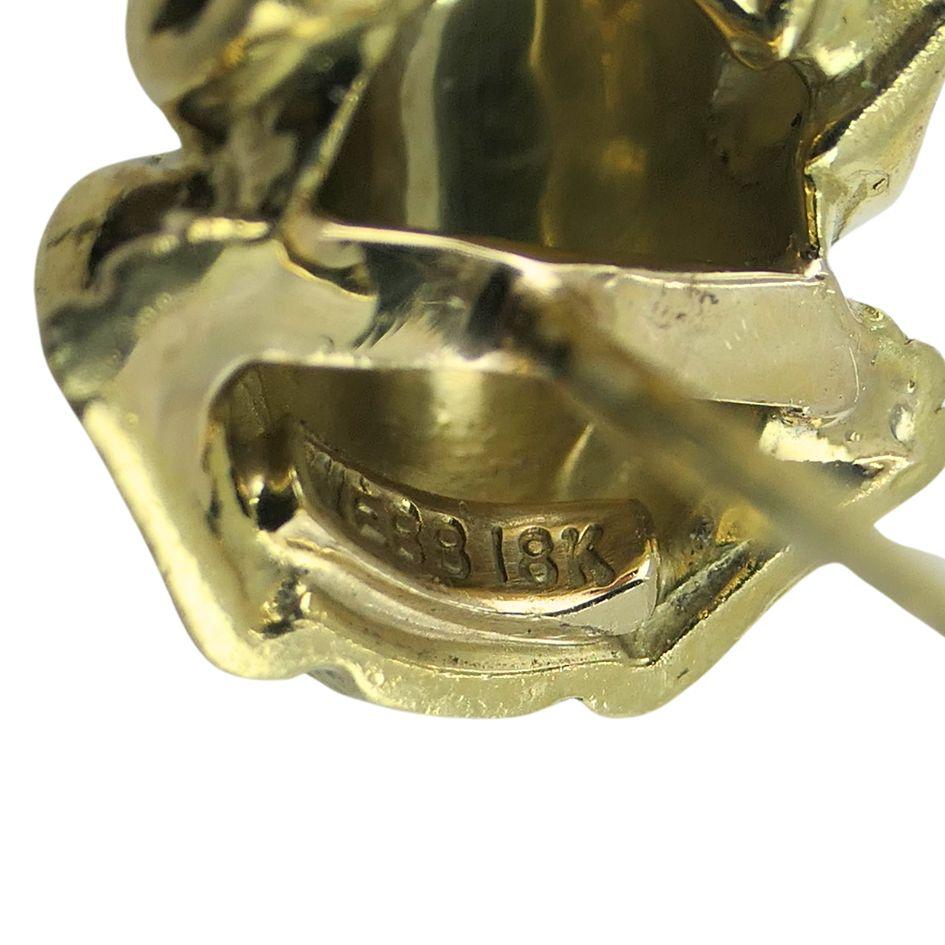 Vintage David Webb 18k Gold Enamel Frog Stud Earrings 6