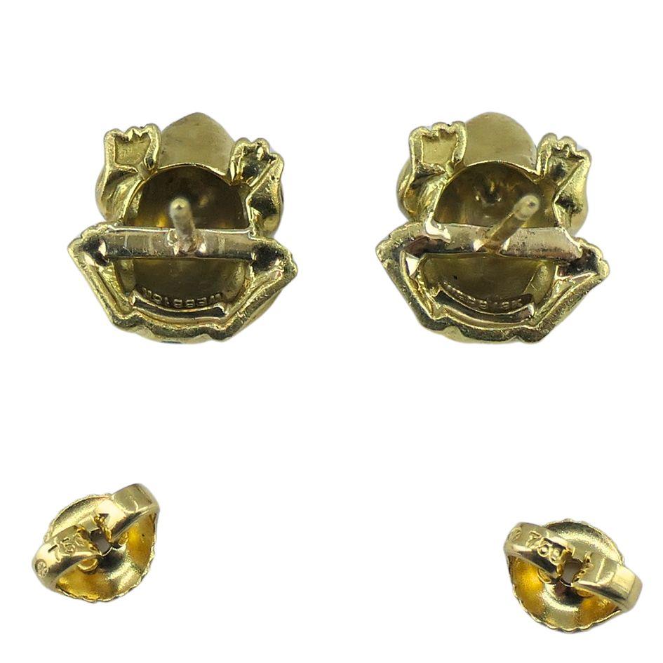 Vintage David Webb 18k Gold Enamel Frog Stud Earrings 8