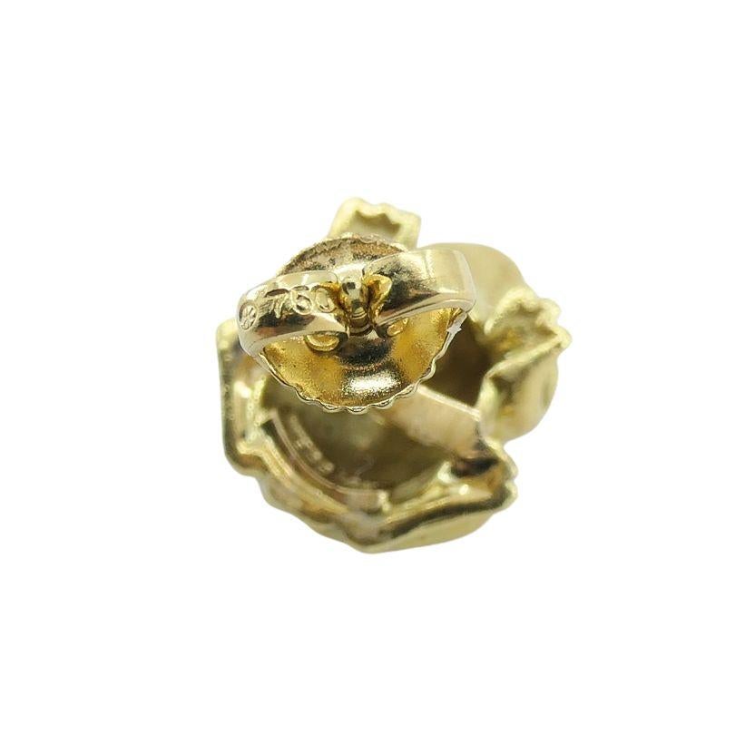 Vintage David Webb 18k Gold Enamel Frog Stud Earrings 9