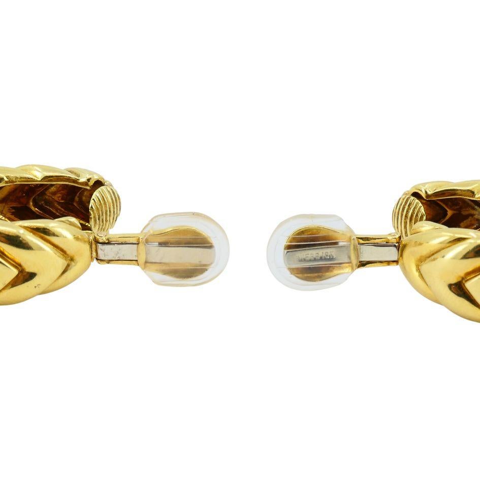 Vintage David Webb 18k Gold Hoop Clip Earrings 9