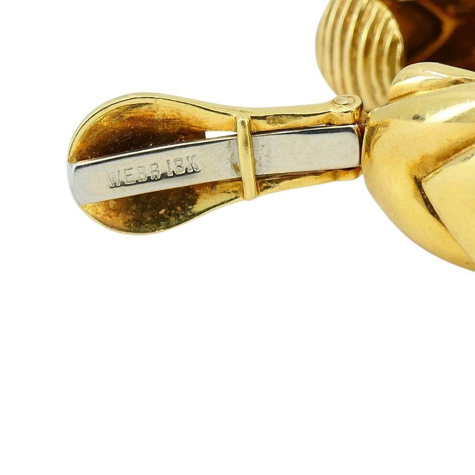 Vintage David Webb 18k Gold Hoop Clip Earrings 10