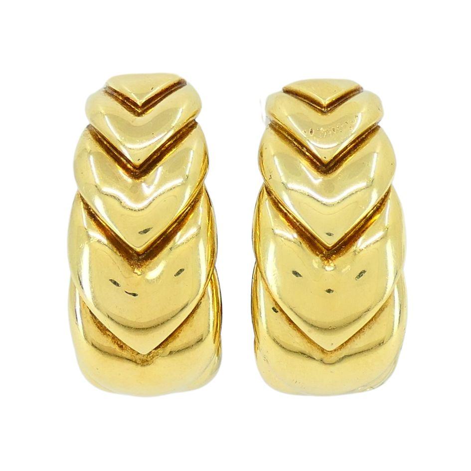 Women's Vintage David Webb 18k Gold Hoop Clip Earrings