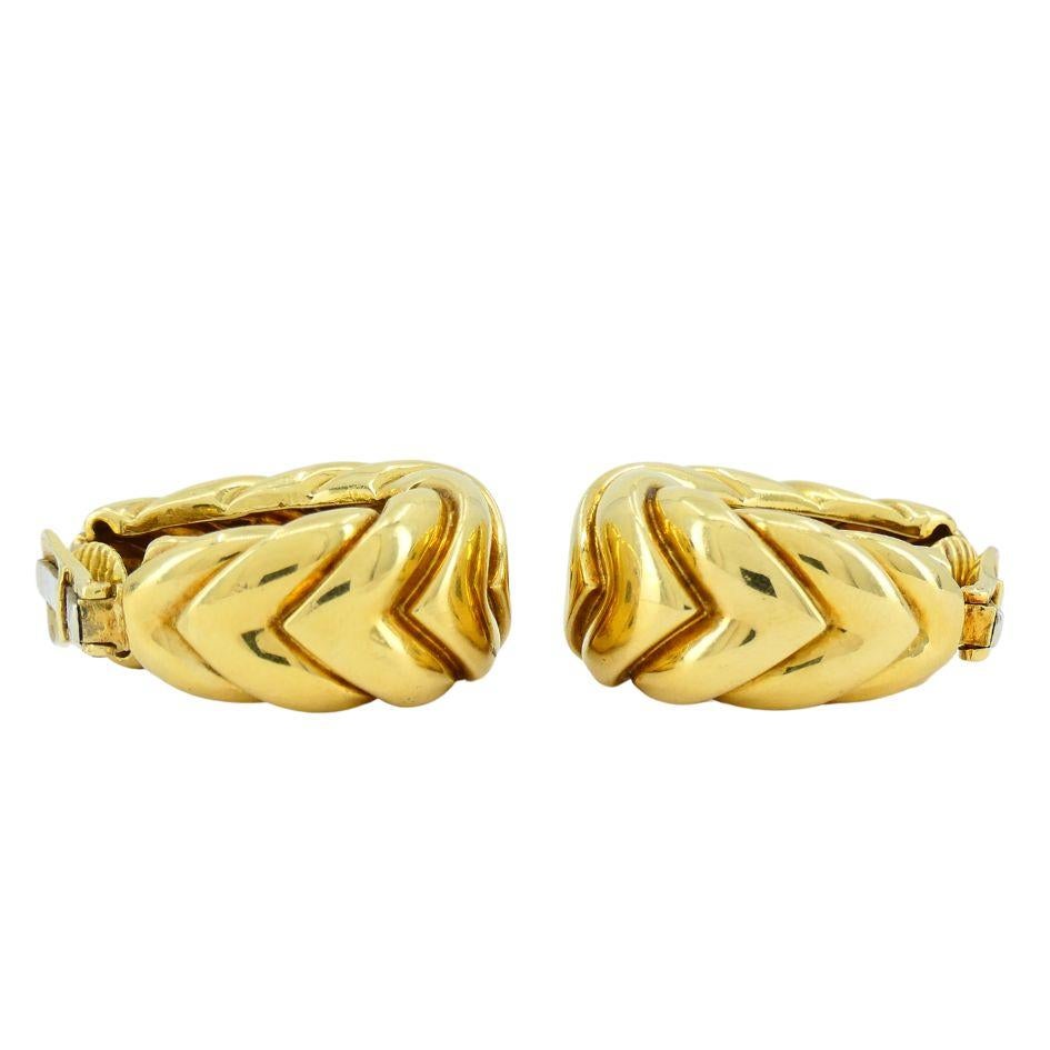 Vintage David Webb 18k Gold Hoop Clip Earrings 2