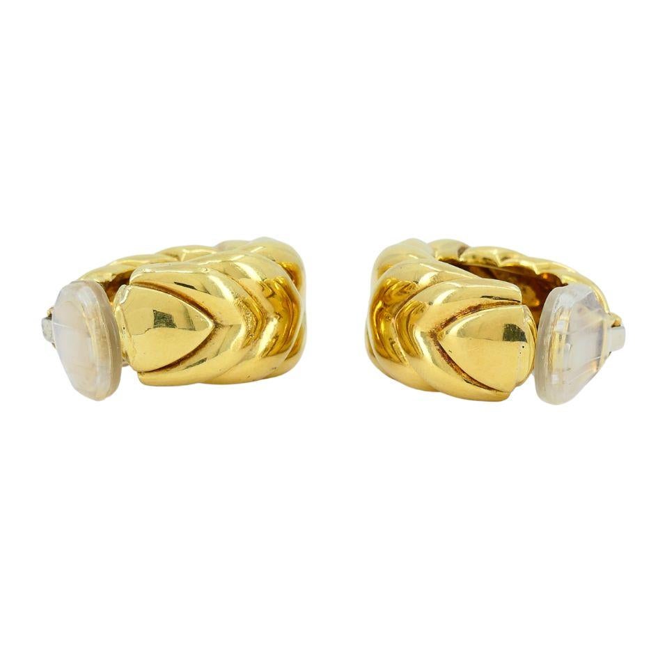 Vintage David Webb 18k Gold Hoop Clip Earrings 3