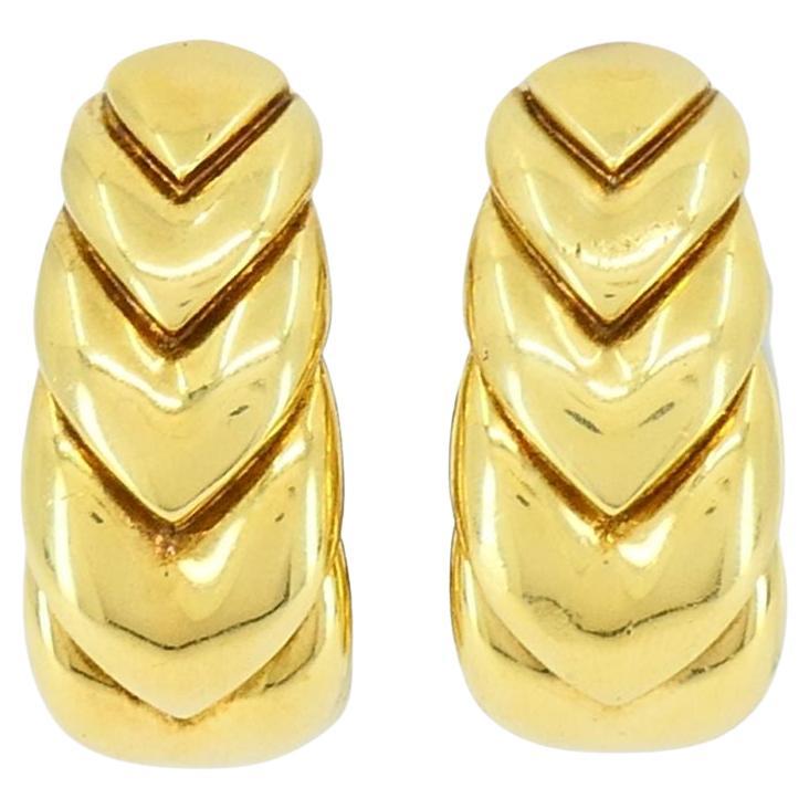 Vintage David Webb 18k Gold Hoop Clip Earrings