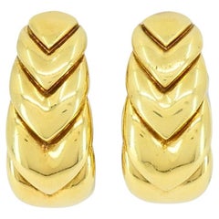 Vintage David Webb 18k Gold Hoop Clip Earrings Vintage David Webb 18k Gold Hoop Clip Earrings