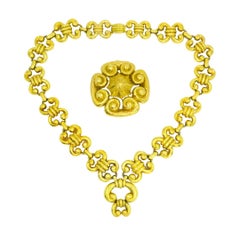 Vintage David Webb 18k Gold Necklace Removable Pendant Brooch Sautoir