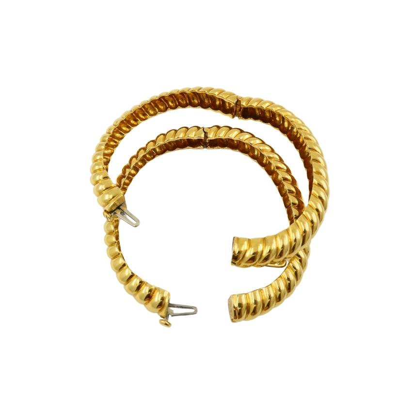 Paire de bracelets vintage en or 18k de David David en vente 3