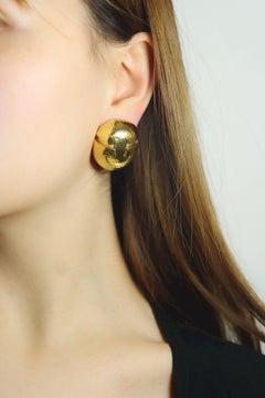 Vintage David Webb 18K Gold Textured Earring