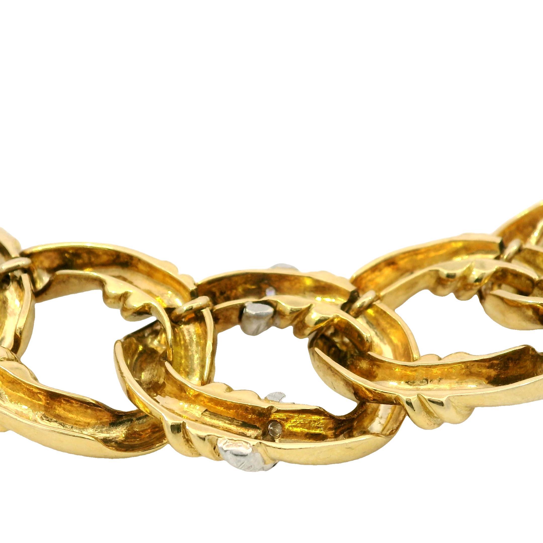 Vintage David Webb 18K Yellow Gold and Platinum Diamond Collar Necklace ~1.4ctw For Sale 2
