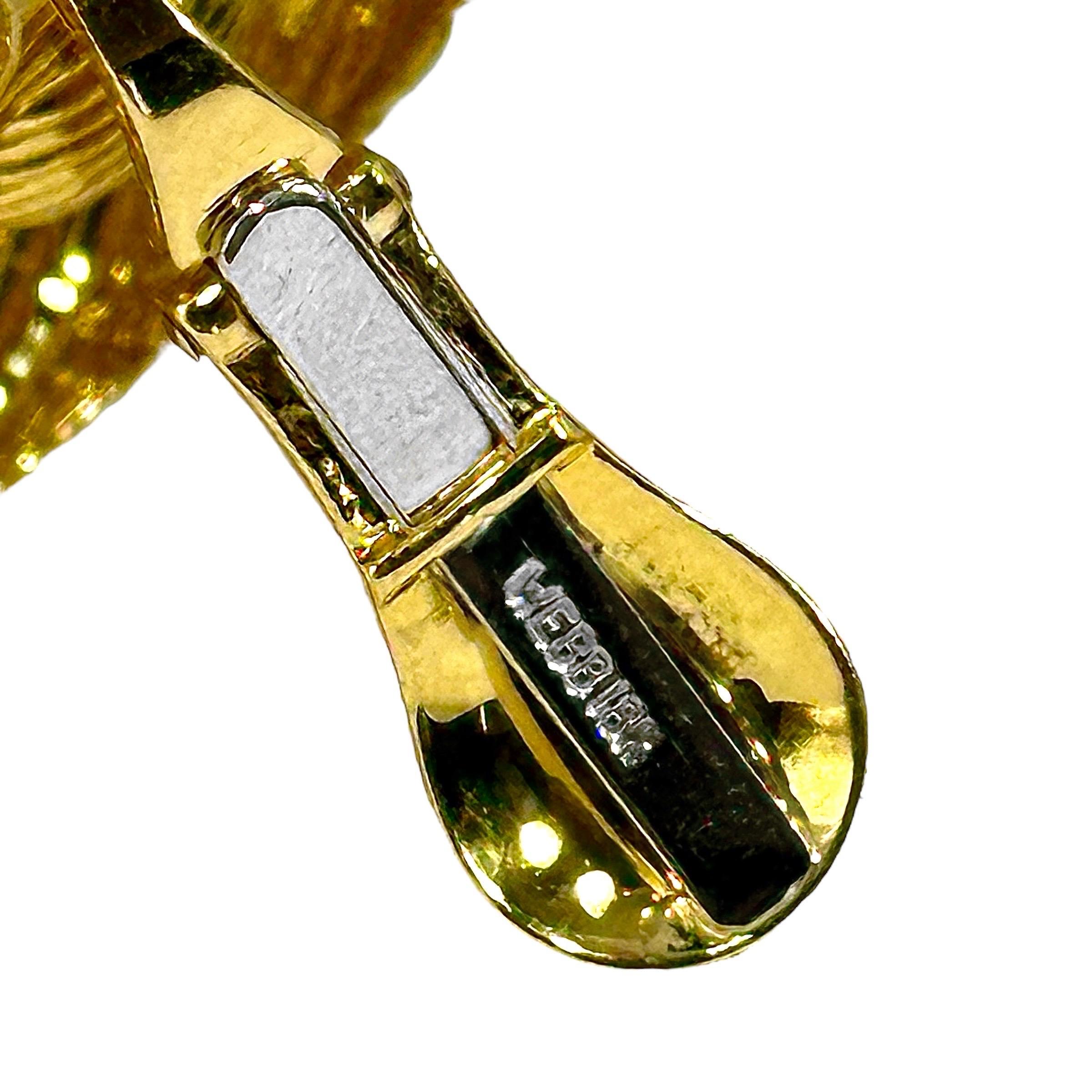 Vintage David Webb 18K Gelbgold Kuppel Ohrringe 1,25 Zoll im Durchmesser für Damen oder Herren im Angebot