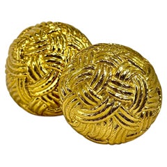 Vintage David Webb, orecchini a cupola in oro giallo 18 carati con diametro di 1,25 pollici
