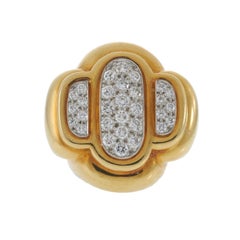 Vintage David Webb 18KT Yellow Gold Diamond Ring