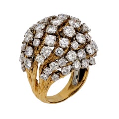 Vintage David Webb 8 Karat Diamant 18k Gelbgold Dome Ring