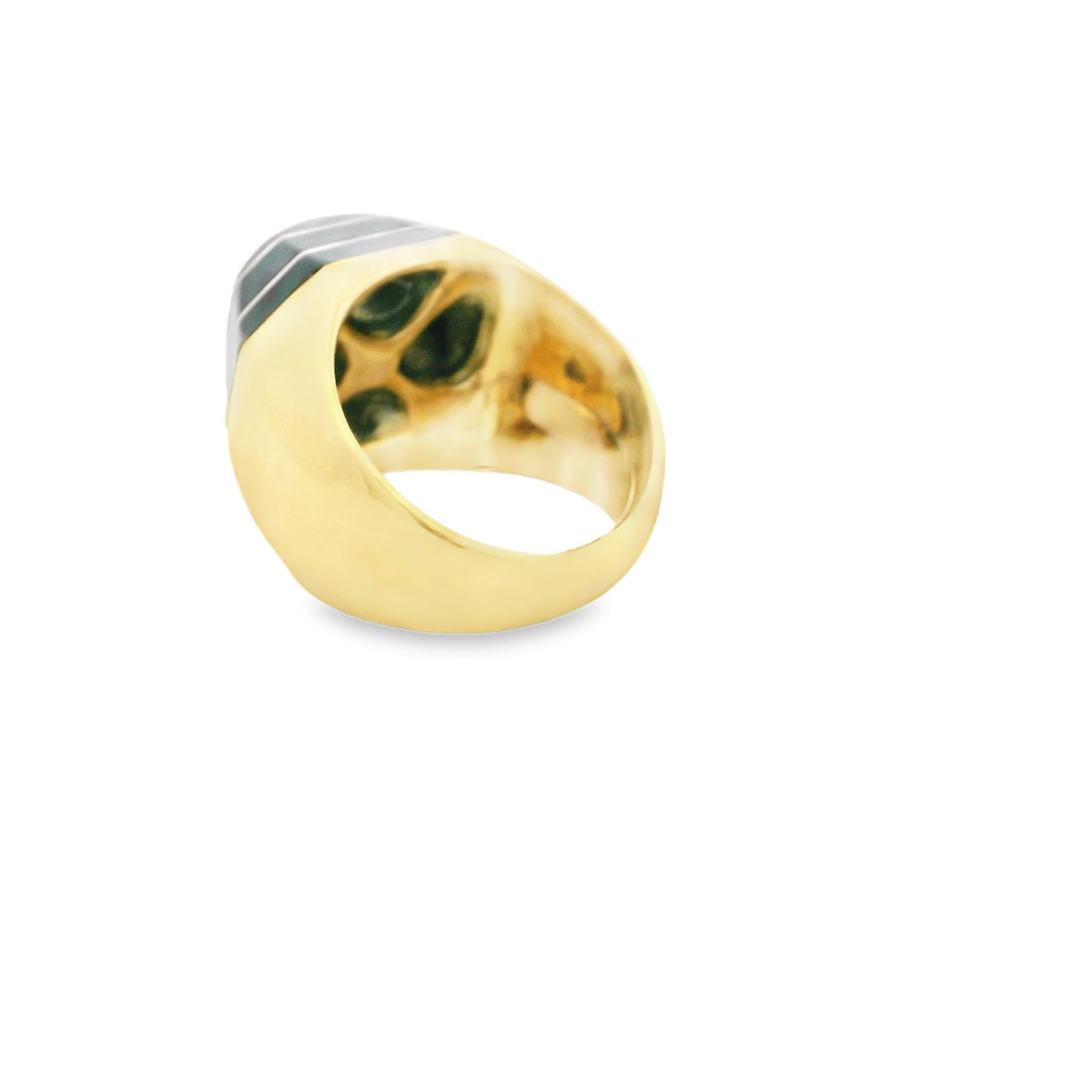 Vintage David Webb Karneol, Emaille & 18K Gold achteckigen Ring - signiert im Angebot 4