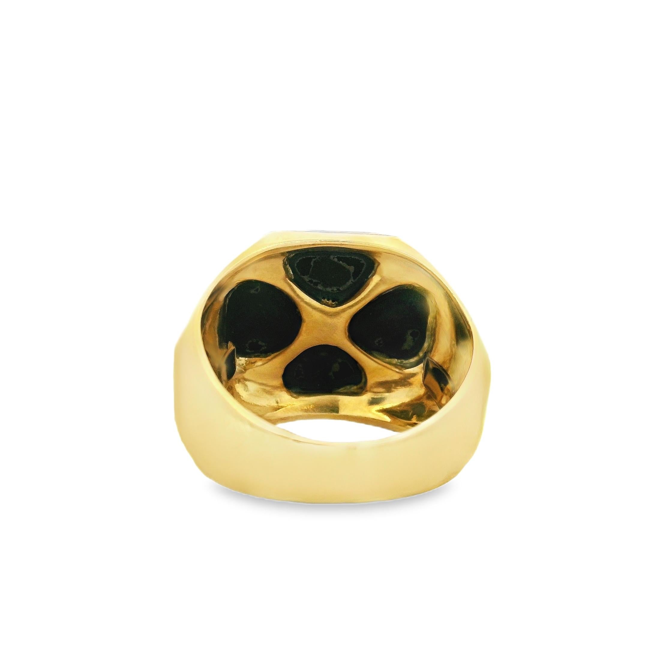 Vintage David Webb Karneol, Emaille & 18K Gold achteckigen Ring - signiert im Zustand „Hervorragend“ im Angebot in Miami, FL