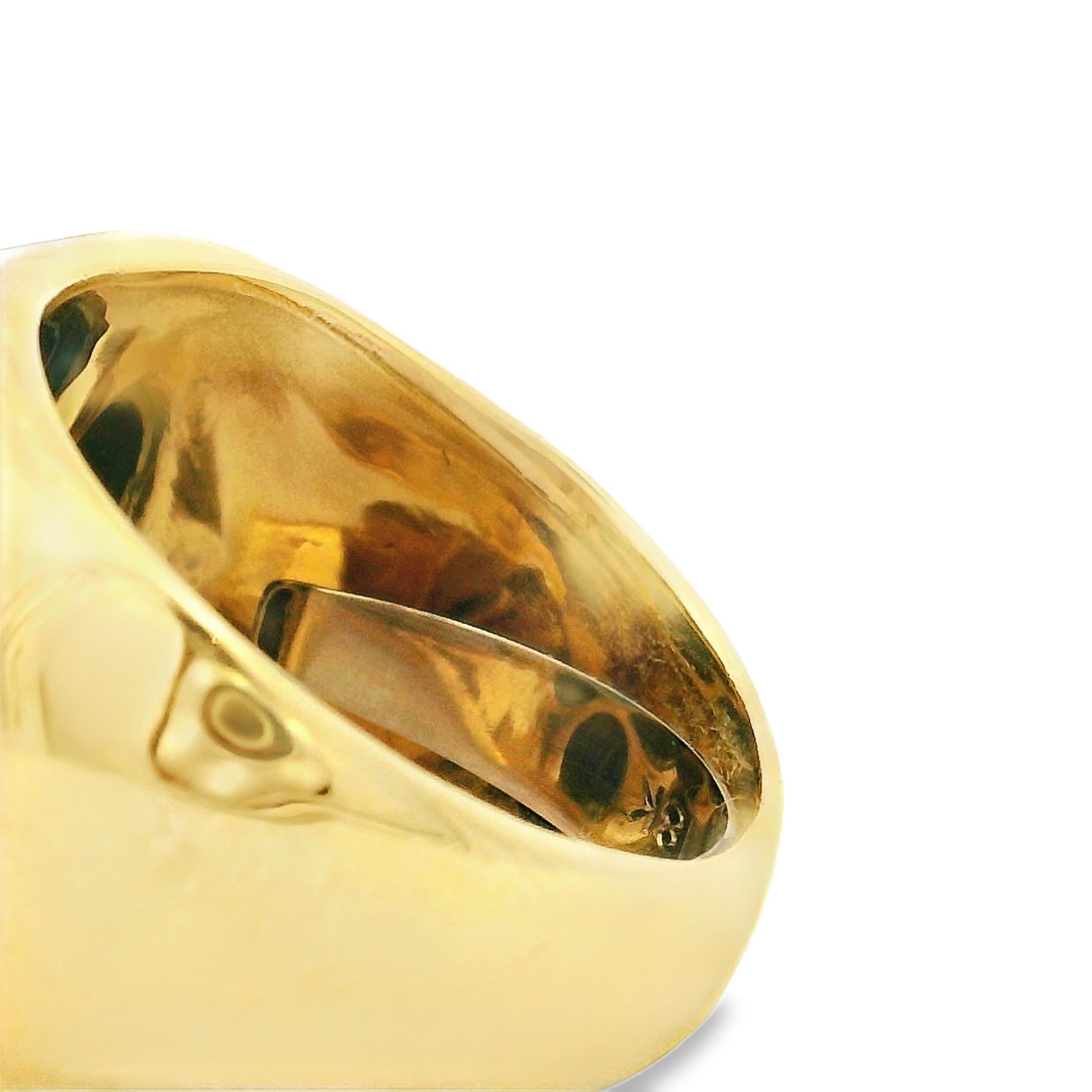 Vintage David Webb Karneol, Emaille & 18K Gold achteckigen Ring - signiert für Damen oder Herren im Angebot