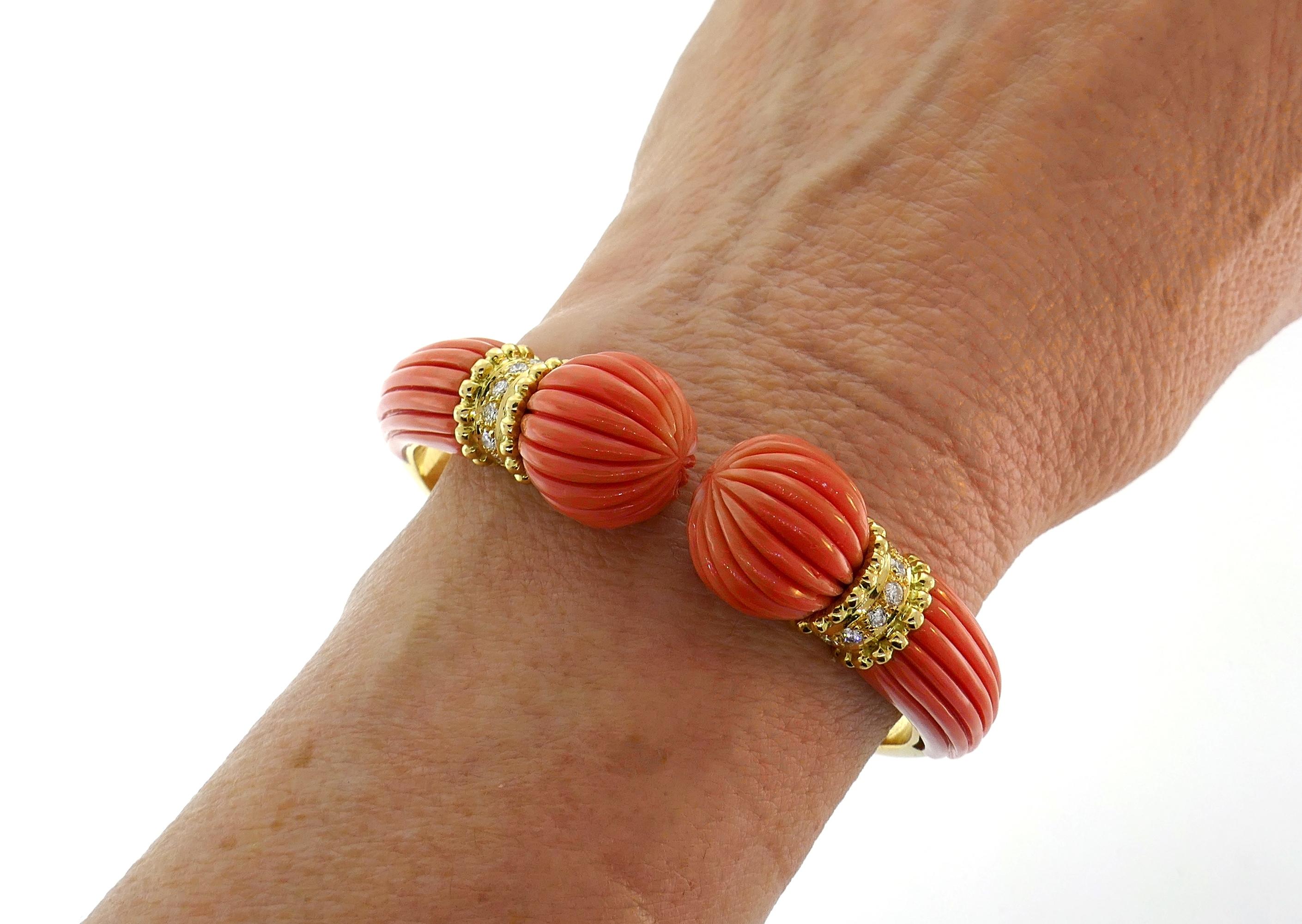 coral bangle bracelet