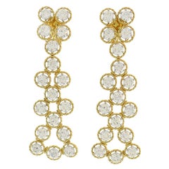 Vintage David Webb Diamond 18k Yellow Gold Earrings 30cts Estate Jewelry