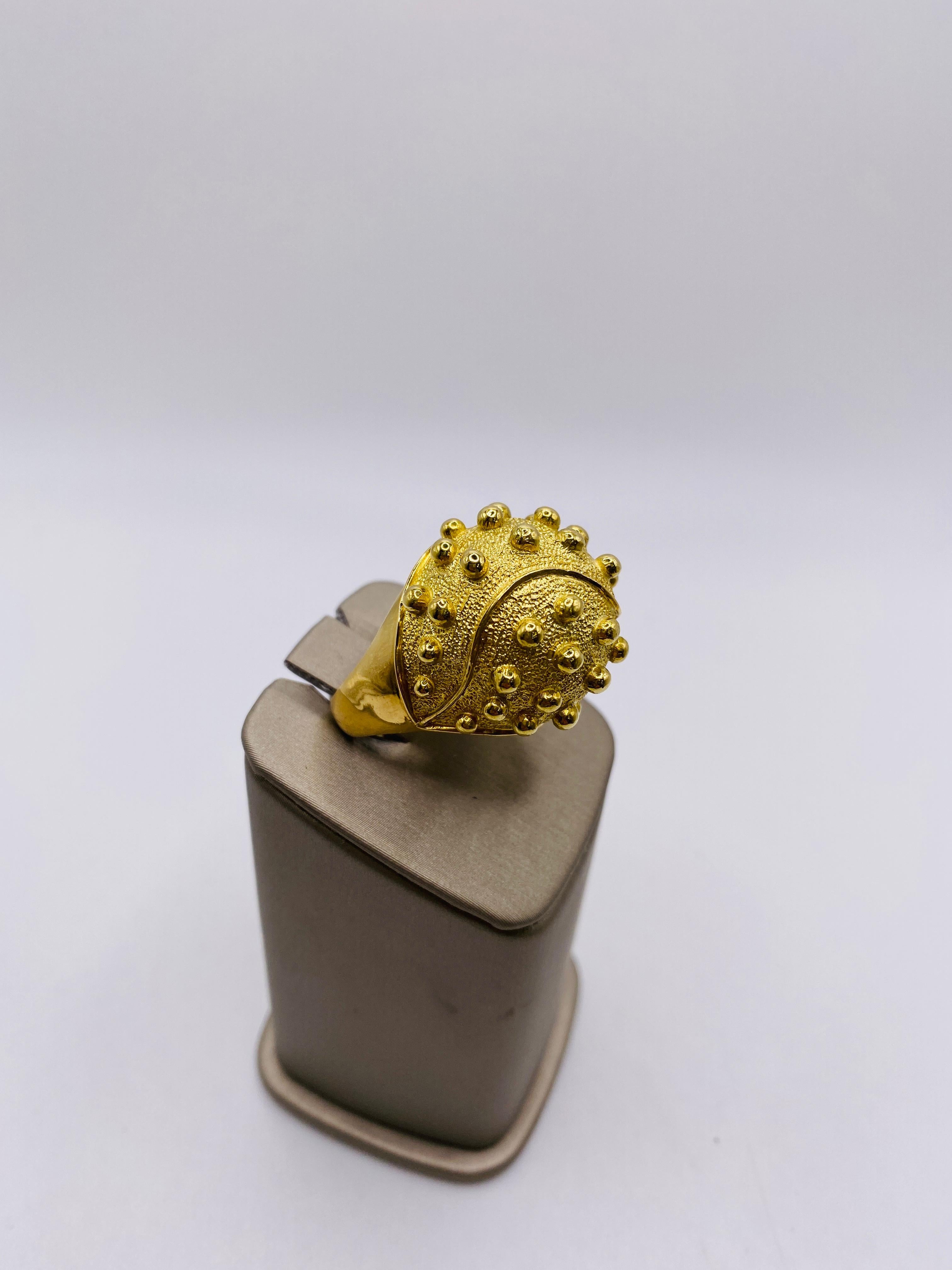 David Webb: Kuppelring mit erhabenen goldenen Punkten 6