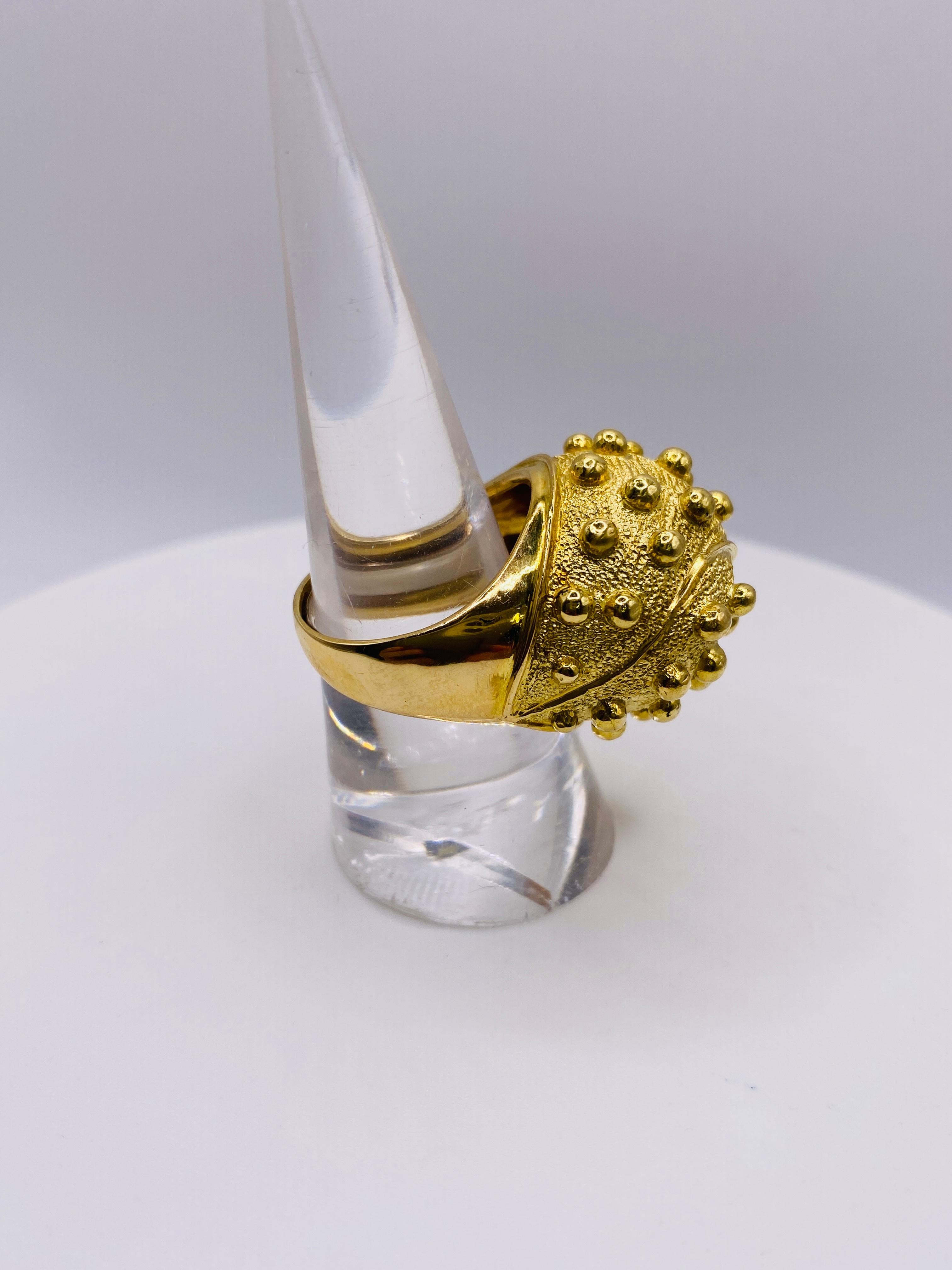 David Webb: Kuppelring mit erhabenen goldenen Punkten 4