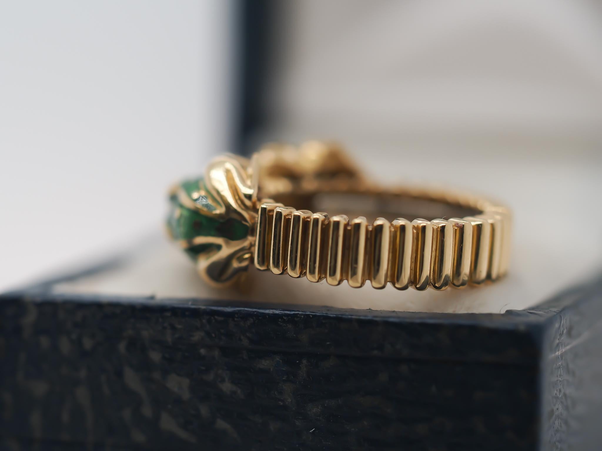 Vintage David Webb Double Frog Ring in 18K Yellow Gold For Sale 1