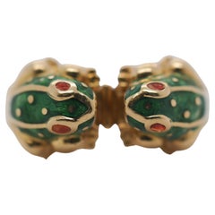 Vintage David Webb Double Frog Ring in 18K Yellow Gold