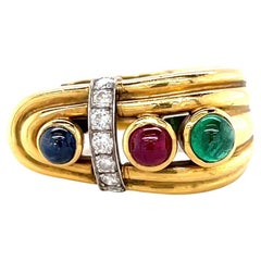 Vintage David Webb Gemstone 18 Karat Gold Ring