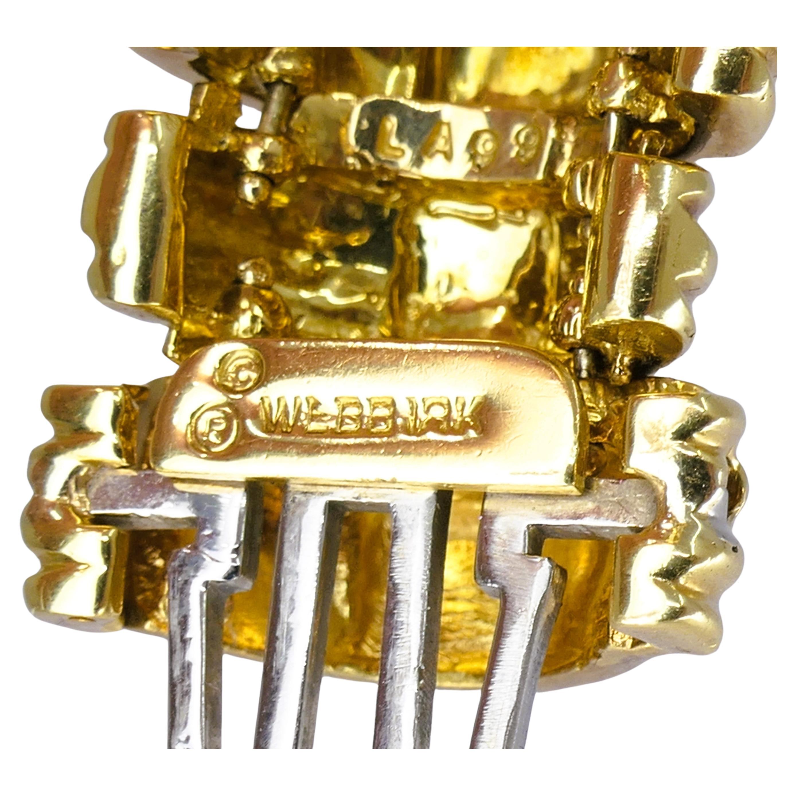 Vintage David Webb Gold Bracelet White Enamel Estate Jewelry For Sale 2