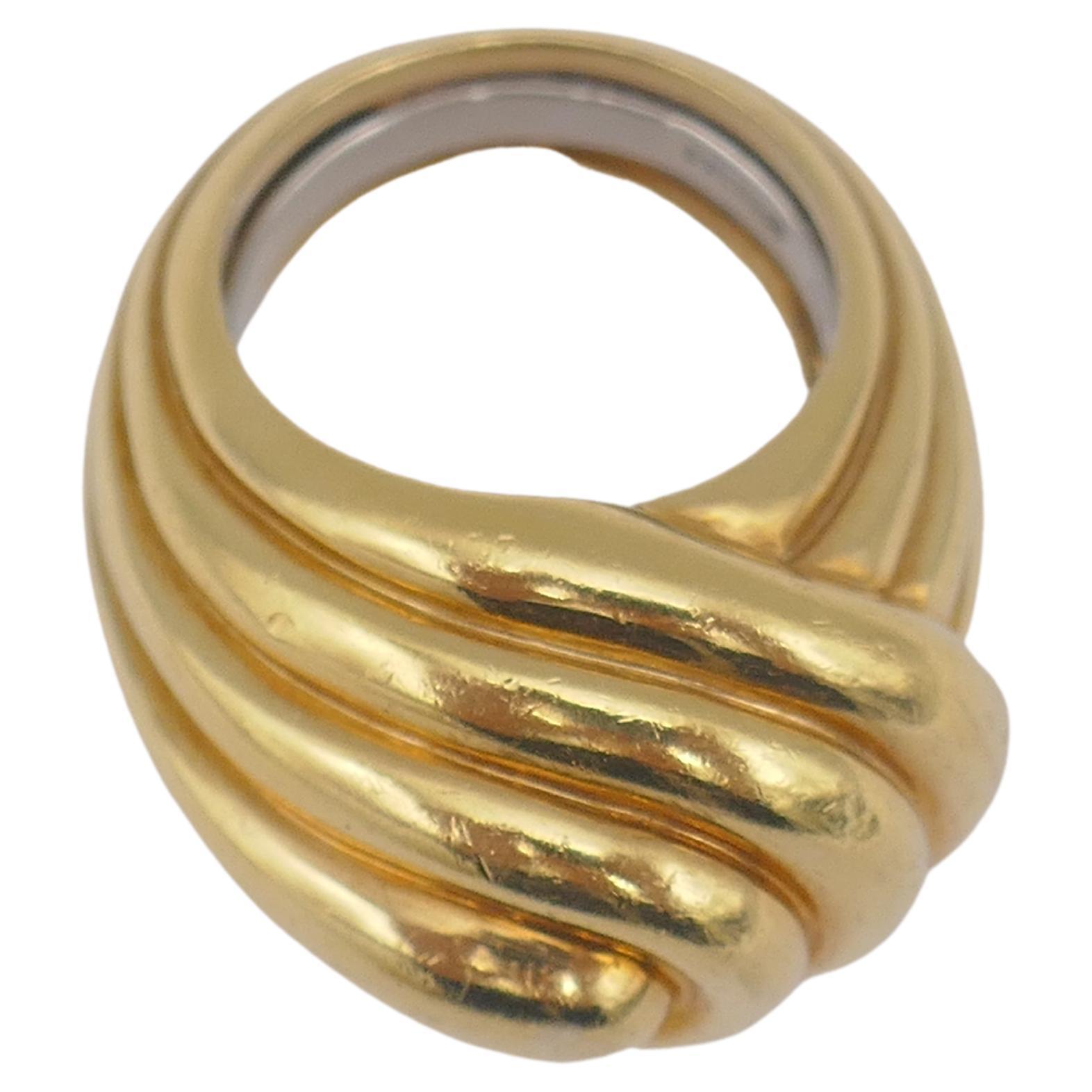Vintage David Webb Gold Ring Cocktail Swirl 2