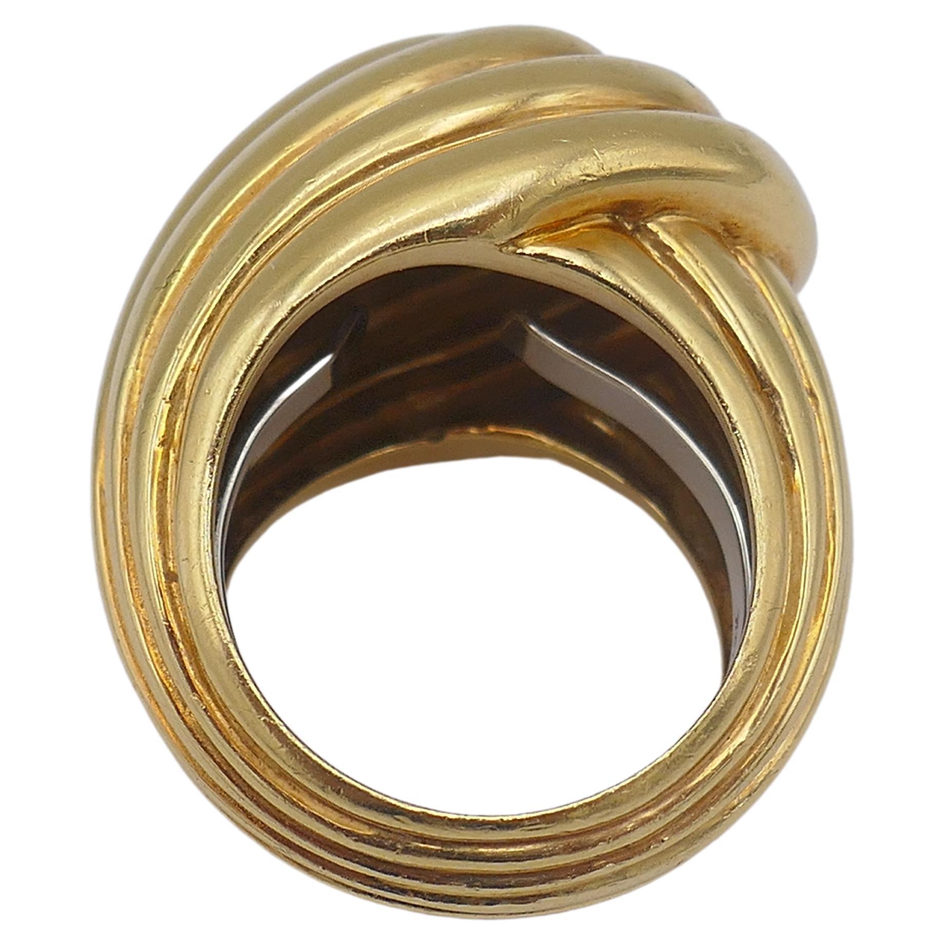 Vintage David Webb Gold Ring Cocktail Swirl 3
