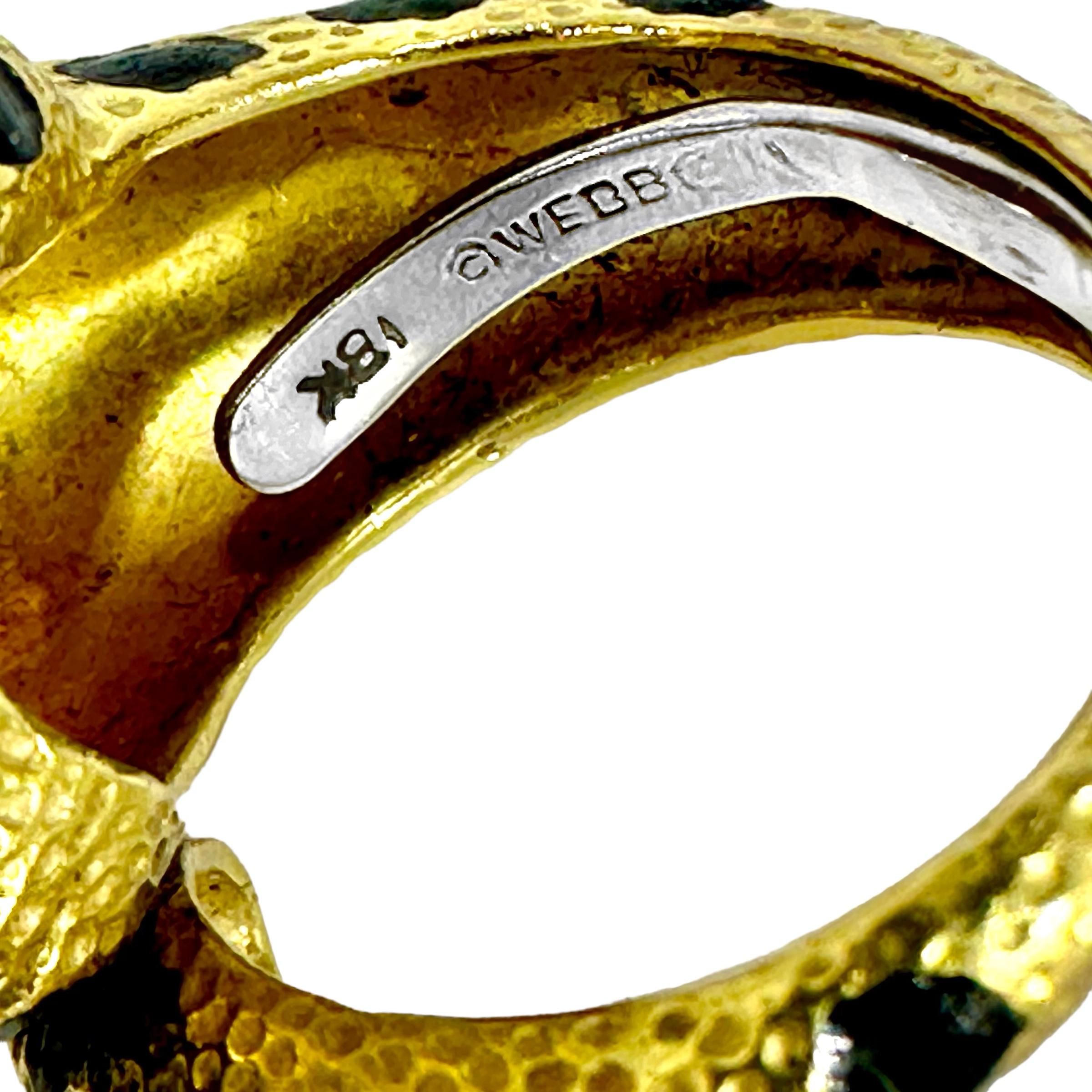 Vintage David Webb Leopard Ring in 18K Yellow Gold and Enamel For Sale 4
